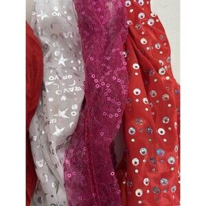 Girls Red, Pink, White Headband Lot Of 5 Sparkle Glam Boho